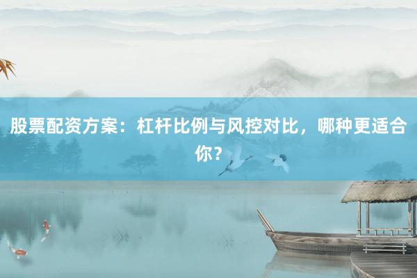 股票配资方案：杠杆比例与风控对比，哪种更适合你？